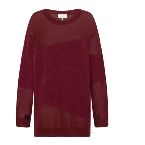 One Teaspoon Crew Knit Sweater - Wine NWT XL - Picture 5 of 6